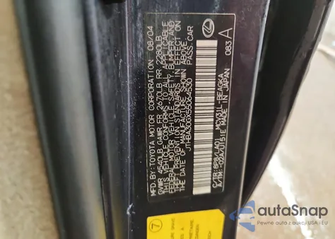 2005 Lexus Es 330 z USA, uszkodzony, nr VIN JTHBA30GX55064530